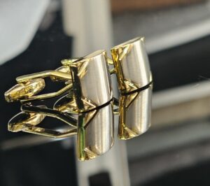 Gold and Silver Metal cufflinks