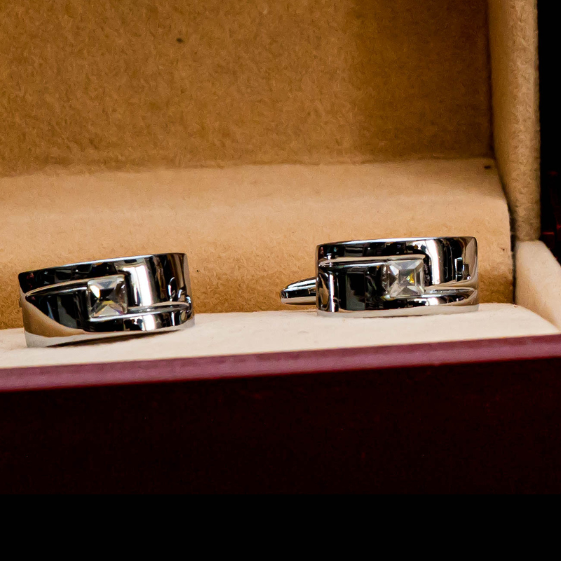 silver cufflinks