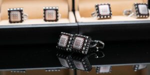 silver stone cufflinks