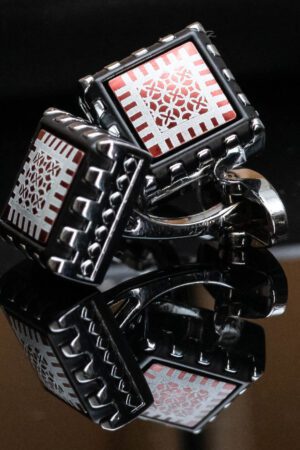 Silver-Tone Metal Cufflinks