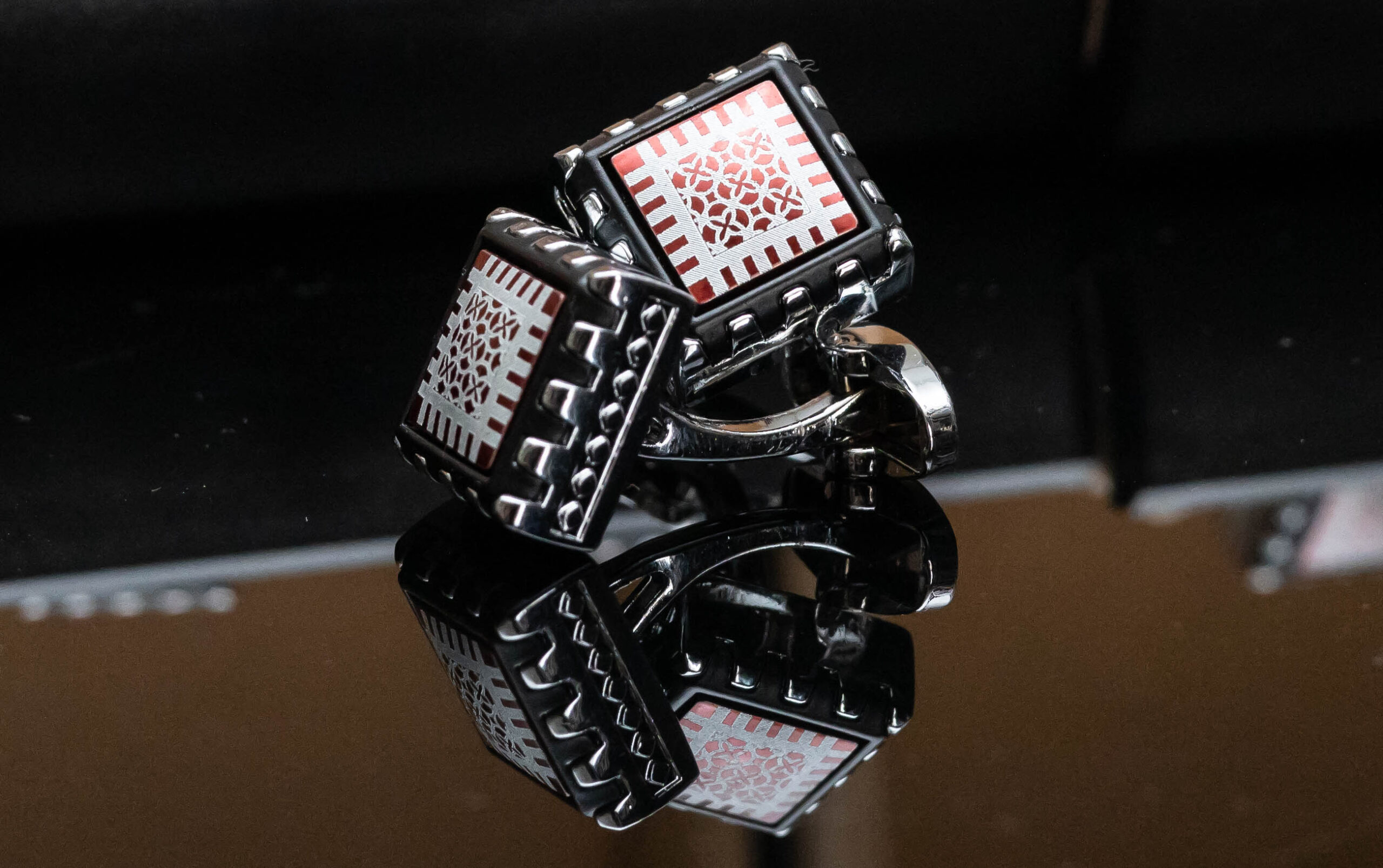 Silver-Tone Metal Cufflinks