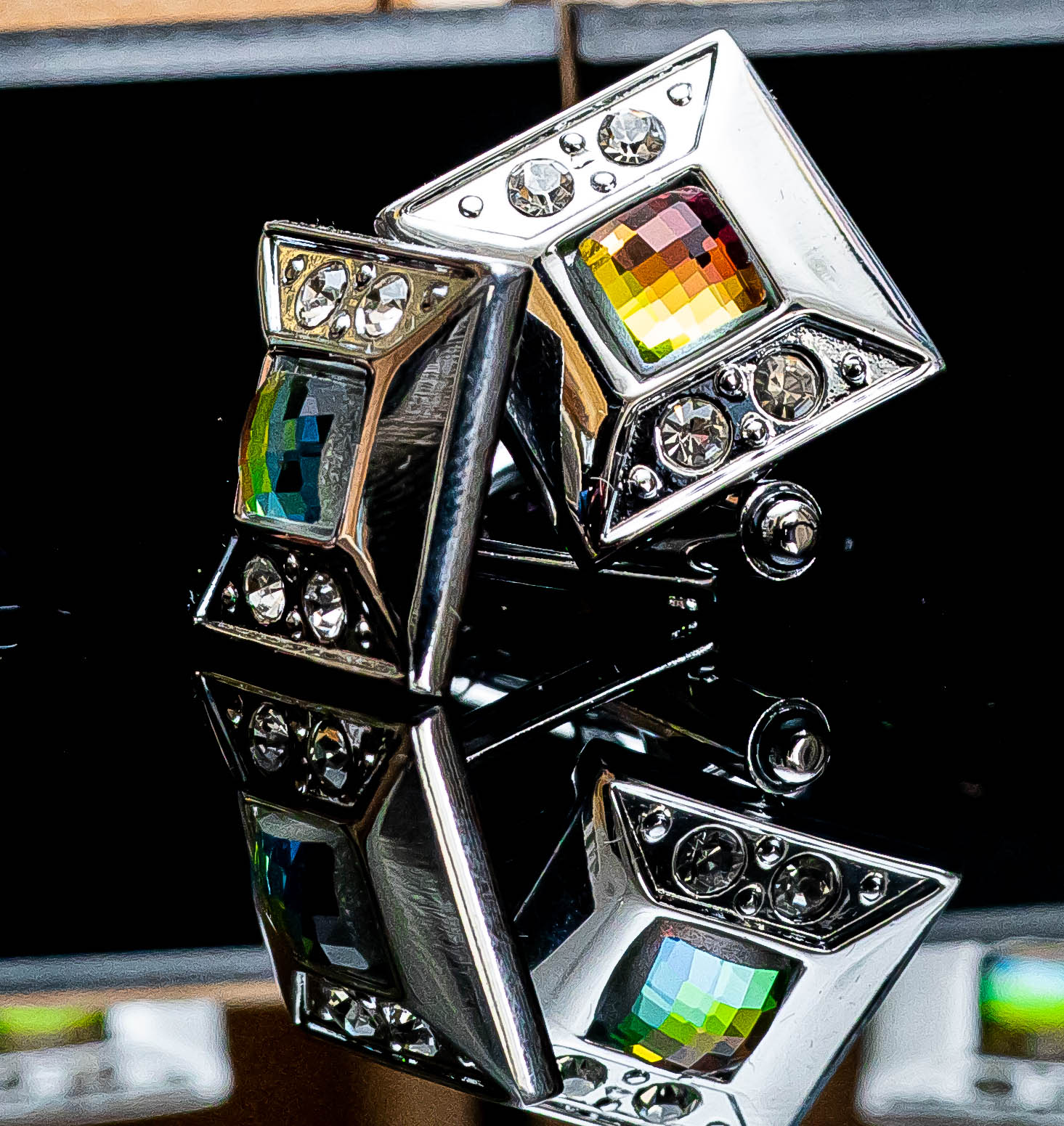 silver stone cufflinks